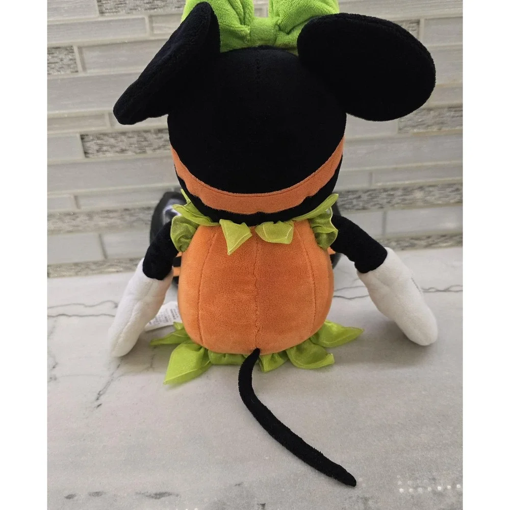 Disney Store Minnie Mouse‎ Pumpkin Halloween Plush Toy Jack O'Lantern Authentic
